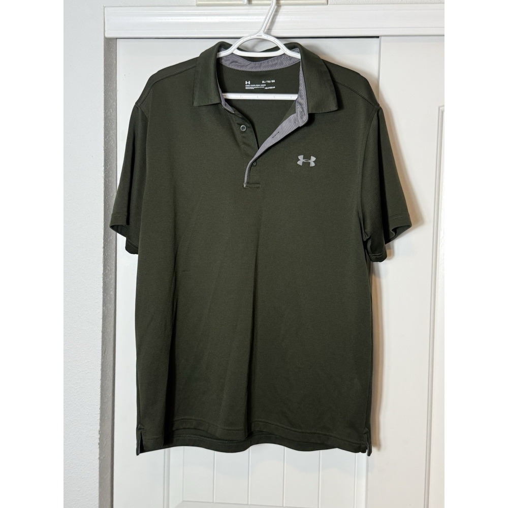 Under Armour Polo Shirt Golf Shirt Men'sXL Olive Green Excellent Condition